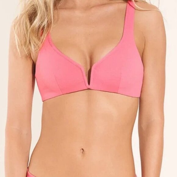 Maaji Lipstick Rose Pink Victory Bikini Top, Size Small - Picture 1 of 7